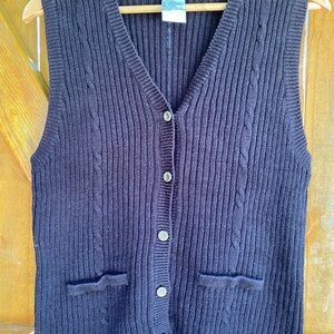 Vintage Sag Harbor Small Black Cardigan Sweater